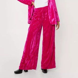 PLUS SIZE VELVET PINK PANTS